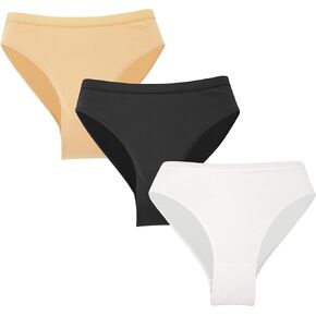 SEAUR Girls' Seamless Dance Panties No Show Ballet Gymnastics Briefs High Cut Professional Ballerina Underpants