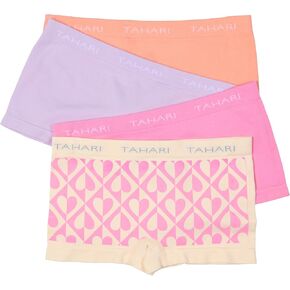 TAHARI 4-Pack Girls Boy Short Underwear Multipack Seamless Panty Set for Girl