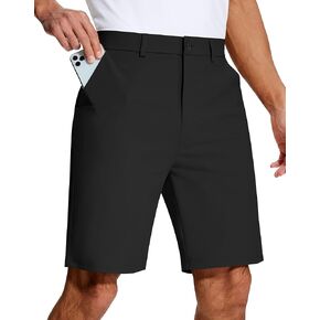 Mens Golf Dress Shorts 9 Inch with 5 Pockets Stretch Lightweight Quick Dry Chino Flat Front Shorts for Work Casual