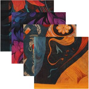 4pcs الحجاب والمعصم المطبوع