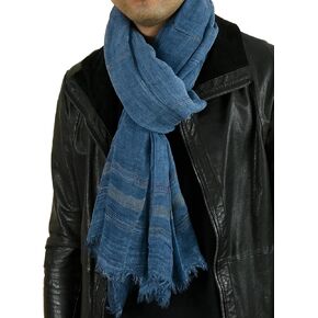 ANKOMINA Unisex Striped Cotton Linen Long Scarf Fashion Warm Lightweight Scarves Wraps with Fringed Edges for Women Men