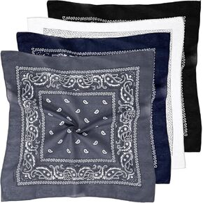 Bandana 4 Pack ، عصابات قطنية أنيقة للنساء والرجال ، 54 × 54 سم ، وعصابات رأس باندانا متعددة الأغراض ، وشاح رأس مربع ، أغطية رأس متعددة الاستخدامات للأنشطة الرياضية الخارجية