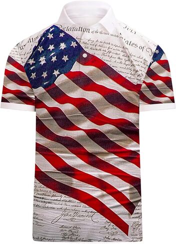 Mens Golf Polo Shirts Short Sleeve Printed Moisture Wicking Casual Shirt in Saudi Arabia