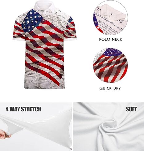 Mens Golf Polo Shirts Short Sleeve Printed Moisture Wicking Casual Shirt in Saudi Arabia