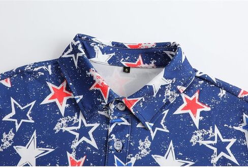 Men's American Flag Polo Shirt, USA Patriotic Short Sleeve Dri-Fit Quick-Dry Golf Shirt in Saudi Arabia