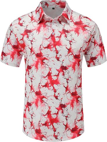 Men's American Flag Polo Shirt, USA Patriotic Short Sleeve Dri-Fit Quick-Dry Golf Shirt in Saudi Arabia