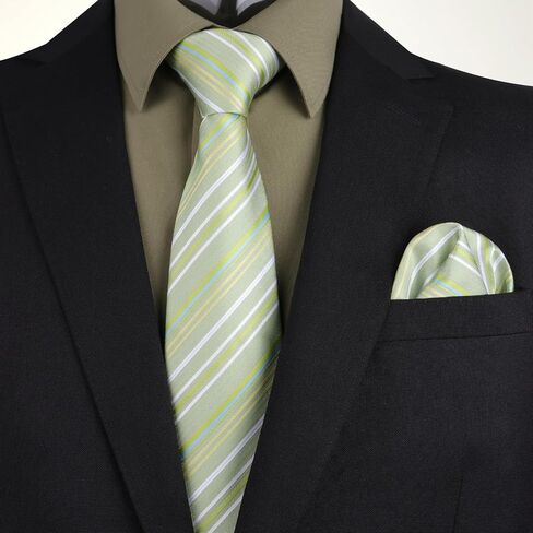 alizeal 3pcs قميص ملابس رجالي مع ربطة عنق جيب مربعة مجموعة كلاسيكية طويلة الأكمام طويلة الأكمام مطابقة زر العنق أسفل القميص in Kuwait