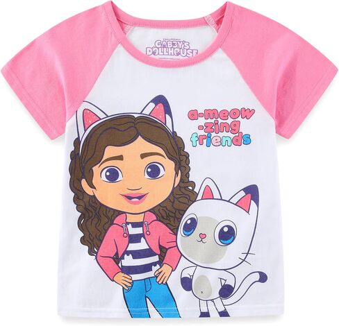 DREAMWORKS GABBY'S DOLLHOUSE Girls Short Sleeve T-Shirt and French Terry Shorts Set for Toddler and Big Kids in Saudi Arabia