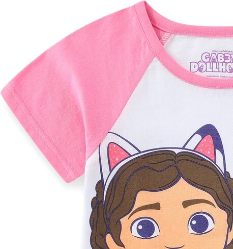 DREAMWORKS GABBY'S DOLLHOUSE Girls Short Sleeve T-Shirt and French Terry Shorts Set for Toddler and Big Kids in Saudi Arabia