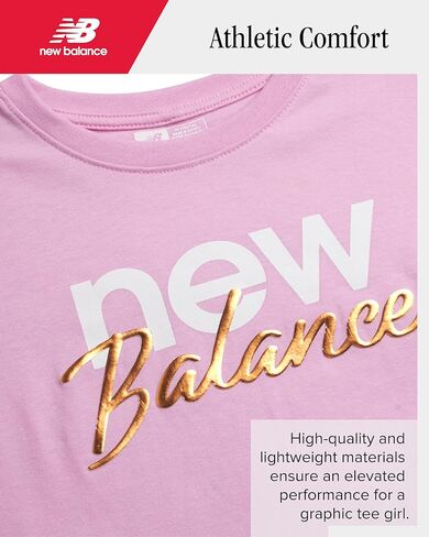 New Balance Girls' Scooter Set - 2 Piece Fleece Short Sleeve Graphic Tee and Activewear Skorts for Girls (Sizes: 7-12) in Kuwait