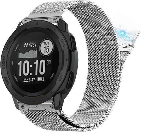 22mm Milanese Magnetic Band Compatible with 45mm Instinct 3/Instinct/2 Solar/Tactical/Tide/Esports,22MM Quick Fit Release Steel Mesh Loop Bands in Kuwait