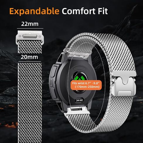 22mm Milanese Magnetic Band Compatible with 45mm Instinct 3/Instinct/2 Solar/Tactical/Tide/Esports,22MM Quick Fit Release Steel Mesh Loop Bands in Kuwait
