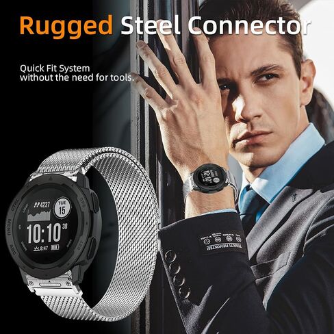 22mm Milanese Magnetic Band Compatible with 45mm Instinct 3/Instinct/2 Solar/Tactical/Tide/Esports,22MM Quick Fit Release Steel Mesh Loop Bands in Kuwait