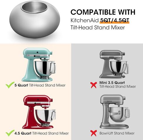 Aieve Snack Coater متوافق مع خلاط حامل رأس مائل كيتشن إيد سلسلة فئة 4.5 لتر وسلسلة الحرفيين 5 لتر لصنع اللوز المغطى بالشوكولاتة سعة 160 أونصة/4.73 لتر (نسخة مطورة) in Kuwait
