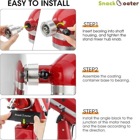 Aieve Snack Coater متوافق مع خلاط حامل رأس مائل كيتشن إيد سلسلة فئة 4.5 لتر وسلسلة الحرفيين 5 لتر لصنع اللوز المغطى بالشوكولاتة سعة 160 أونصة/4.73 لتر (نسخة مطورة) in Kuwait
