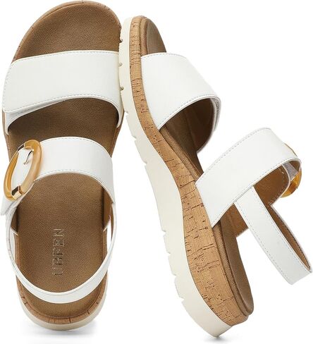 UBFEN Womens Flat Sandals Arch Support Open Toe Walking Comfy Casual Low Wedge Summer Shoes in Saudi Arabia