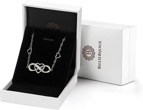 Billie Bijoux 925 Sterling Silver Anklet Bracelets for Women Infinity Heart Ankle Bracelet White Gold Plated Love Charm Adjustable Large Bracelet Gifts for Women Wife in Kuwait