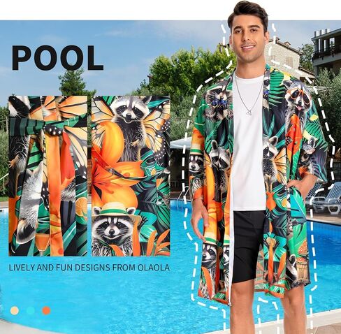 OLAOLA Men Lightweight Kimono Robe with Belt Japanese Style Robe Jacket Casual Open Front Long Cardigan Cape Coat Outwear in Kuwait
