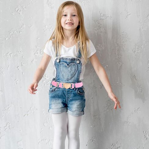 Molain 2 Pack Girls Belt for Waist Size 15-30", Kids Elastic Belt Heart-Shaped Metal Buckle Waist Belt for Girls in Saudi Arabia
