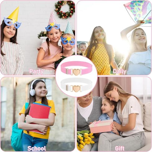 Molain 2 Pack Girls Belt for Waist Size 15-30", Kids Elastic Belt Heart-Shaped Metal Buckle Waist Belt for Girls in Saudi Arabia