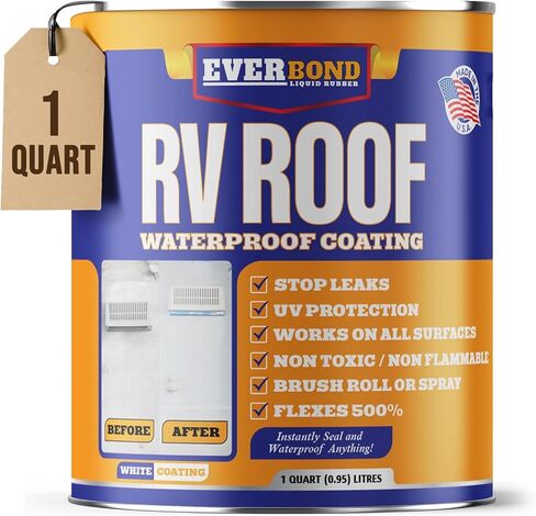RV Roof Coating - Siled Rrv Rv Roof Sealant لأسطح العربة والمقطورات والمباني والمعادن - تبريد السقف الأبيض 4.75 جالون in Saudi Arabia