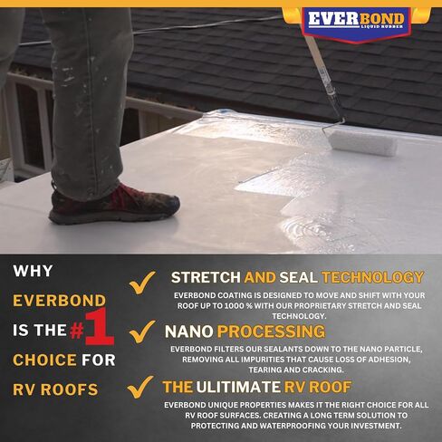 RV Roof Coating - Liquid Rubber RV Roof Sealant for Camper Roofs, Trailers, Motorhomes, and Metal Buildings - Roof Cooling White 4.75 Gallon in Saudi Arabia