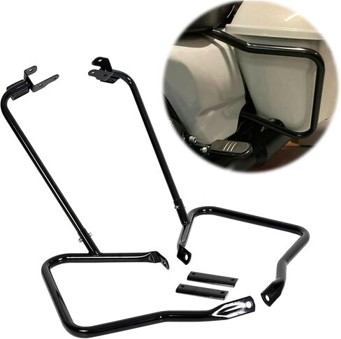 حانات حارس حرس Ecotric Saddlebag متوافقة مع 2014-2024 Harley Davidson Touring Street Road Glide Flh Facs Guard Mount Black in Kuwait