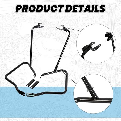 حانات حارس حرس Ecotric Saddlebag متوافقة مع 2014-2024 Harley Davidson Touring Street Road Glide Flh Facs Guard Mount Black in Kuwait