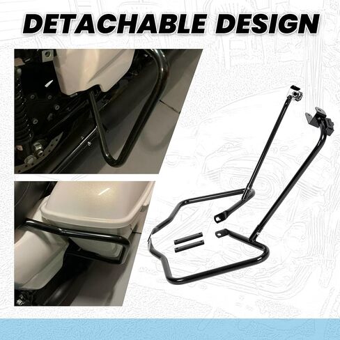 حانات حارس حرس Ecotric Saddlebag متوافقة مع 2014-2024 Harley Davidson Touring Street Road Glide Flh Facs Guard Mount Black in Kuwait