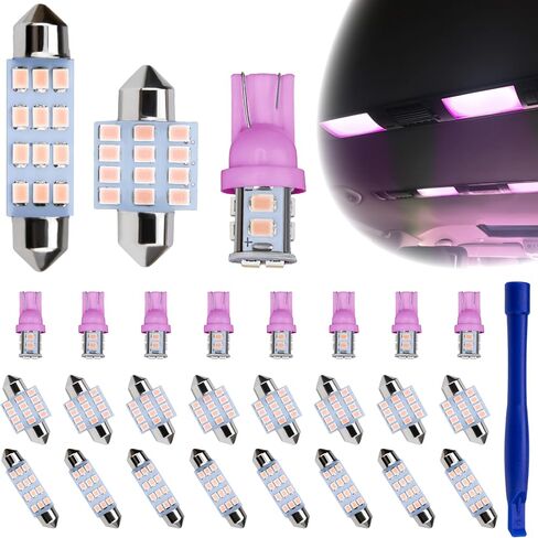 24 PCS LED LED LIGHTS للسيارات ، 194 T10 DE3175 578 31MM 42MM BOMBILLAS LED PARA CARRO ، ALLA LIGHTING for Car MAP LICENT SIDE DOOR Marker Light Trunk (Purple) in Kuwait