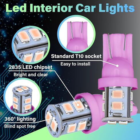 24 PCS LED LED LIGHTS للسيارات ، 194 T10 DE3175 578 31MM 42MM BOMBILLAS LED PARA CARRO ، ALLA LIGHTING for Car MAP LICENT SIDE DOOR Marker Light Trunk (Purple) in Kuwait