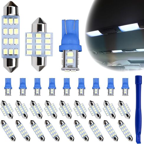 24 PCS LED LED LIGHTS للسيارات ، 194 T10 DE3175 578 31MM 42MM BOMBILLAS LED PARA CARRO ، ALLA LIGHTING for Car MAP LICENT SIDE DOOR Marker Light Trunk (Purple) in Kuwait