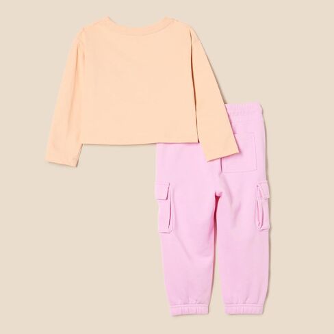 Amazon Essentials Girls and Toddlers' Long Sleeve T-Shirt and Pull on Pants Set in Saudi Arabia