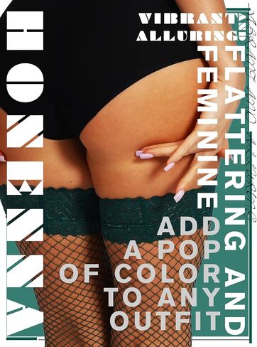 HONENNA Fishnet Thigh High Stockings, 20+ Colors Silicone Lace Top Stay Up Nylons Tights for Woman, Size A-D in Saudi Arabia