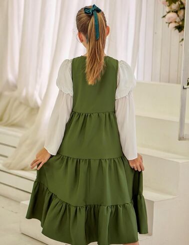 Scarlet Darkness Girls Renaissance Dress Medieval Peasant Long Sleeve Dresses in Kuwait