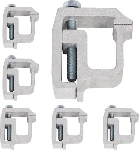 KUAFU Truck Cap Mounting Clamps Compatible with Chevrolet Chevy Ford Dodge Ram Sierra Dakota Ram 1500 2500 3500 F150 F250 for Mounting Caps Camper Shell Topper Canopy Heavy Duty Aluminum (4Pcs-Silver) in Saudi Arabia