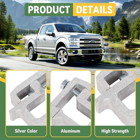 KUAFU Truck Cap Mounting Clamps Compatible with Chevrolet Chevy Ford Dodge Ram Sierra Dakota Ram 1500 2500 3500 F150 F250 for Mounting Caps Camper Shell Topper Canopy Heavy Duty Aluminum (4Pcs-Silver) in Saudi Arabia