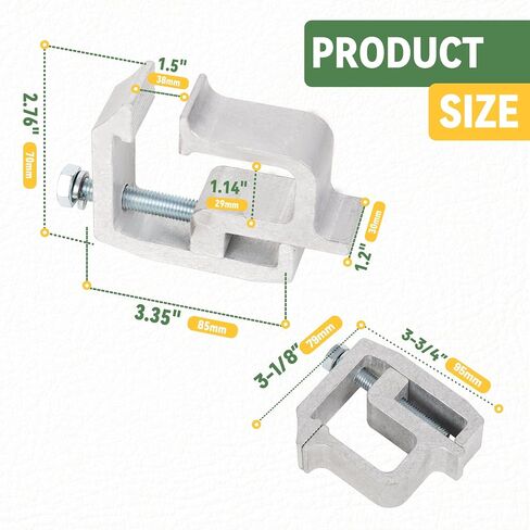 KUAFU Truck Cap Mounting Clamps Compatible with Chevrolet Chevy Ford Dodge Ram Sierra Dakota Ram 1500 2500 3500 F150 F250 for Mounting Caps Camper Shell Topper Canopy Heavy Duty Aluminum (4Pcs-Silver) in Saudi Arabia