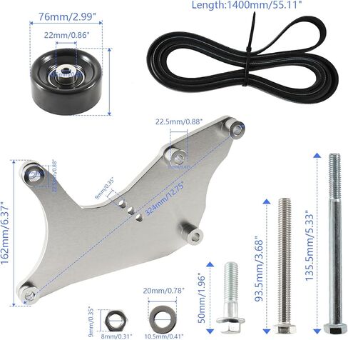 LS Truck SUV Dual Alternator Bracket Kit for GM 4.8L 5.3L 6.0L 6.2L Vortec V8 Engine 1999-2013,for Chevy Tahoe Suburban Silverado, GMC Yukon, Cadillac Escalade, Hummer H2 (Silver) in Kuwait