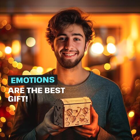 ESC WELT Wooden Secret Treasure Box - Creative Gift Box for Money, Voucher, Gift Cards - 3D Wooden Box Game - Gift Box Riddle Game - Gift Box for Teens and Adults - 3D Wooden Puzzle in Kuwait