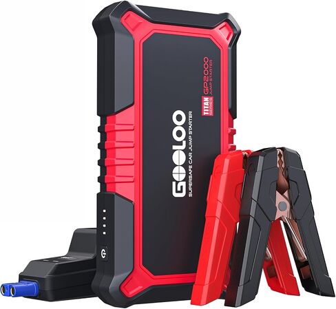 GOOLOO New GP2000 Jump Starter, 12V 2000A Car Jumper Starter(Up to 8.0L Gas, 6.0L Diesel Engines), SuperSafe Portable Battery Charger, Auto Lithium Box Booster Pack with USB Quick Charge, red in Kuwait