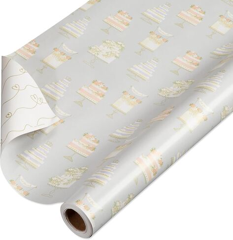 American Greetings 160 sq. ft. Reversible Wrapping Paper Bundle for Weddings, Bridal Showers and All Occasions, Greenery and Love Text (4 Rolls, 30 in. x 16 ft.) in Kuwait