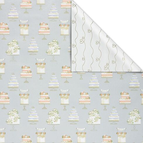 American Greetings 160 sq. ft. Reversible Wrapping Paper Bundle for Weddings, Bridal Showers and All Occasions, Greenery and Love Text (4 Rolls, 30 in. x 16 ft.) in Kuwait