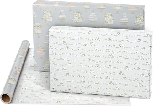 American Greetings 160 sq. ft. Reversible Wrapping Paper Bundle for Weddings, Bridal Showers and All Occasions, Greenery and Love Text (4 Rolls, 30 in. x 16 ft.) in Kuwait