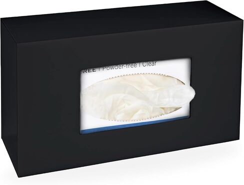 Black Glove Box Holder Dispenser – Single Side Loaded Acrylic Rack for Medical, Latex, Rubber, Nitrile, and Exam - Gloves Not Included (Black, Single) in Saudi Arabia