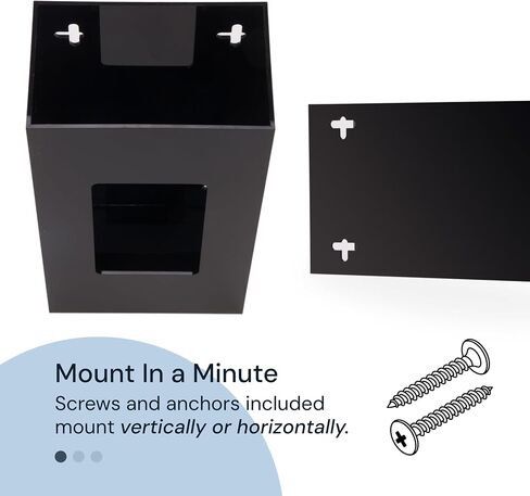 Black Glove Box Holder Dispenser – Single Side Loaded Acrylic Rack for Medical, Latex, Rubber, Nitrile, and Exam - Gloves Not Included (Black, Single) in Saudi Arabia