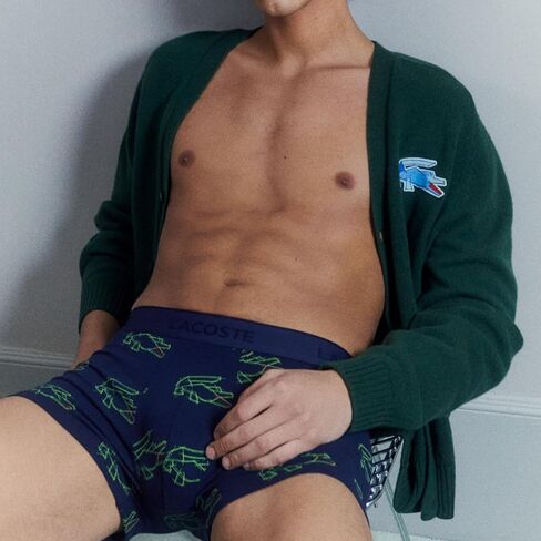 Lacoste Men's Cotton Stretch Print Animation Trunk in Saudi Arabia