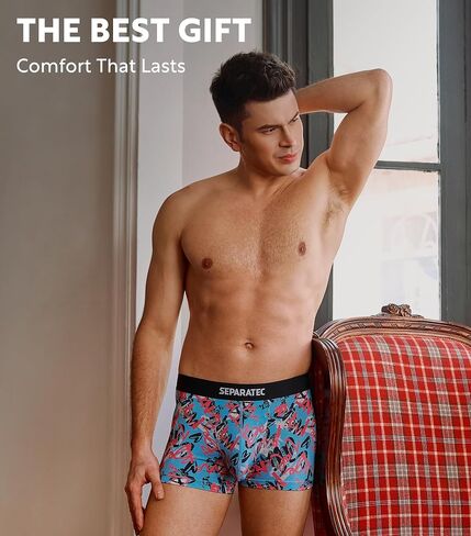 Separatec Men Underwear, Soft Underwear Trunks,Dual Pouch for Men,3 Pack in Saudi Arabia