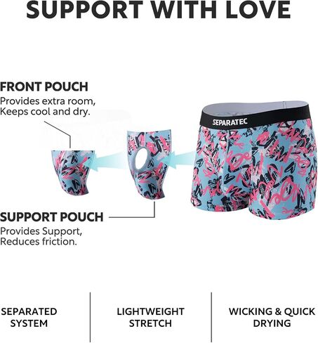 Separatec Men Underwear, Soft Underwear Trunks,Dual Pouch for Men,3 Pack in Saudi Arabia
