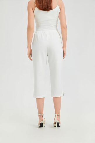 KYAL Women's High Waisted Stretchy Work Capri Pants Straight Leg Business Office Trousers with Pockets in Kuwait